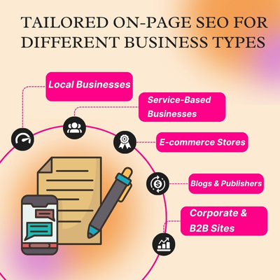 On-Page SEO 4 On-Page SEO Tailored On Page SEO for Different Business Types On-Page SEO